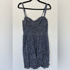 Abercrombie & Fitch Gray Lace Mini Dress